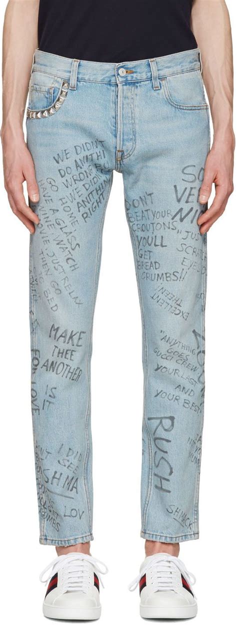 gucci scribbled writing print punk pants reddit|[W2C] Gucci Scribbled writing jeans : r/FashionReps .